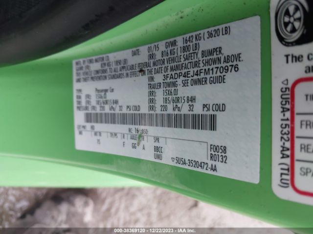 3FADP4EJ4FM170976 Ford FIESTA SE
