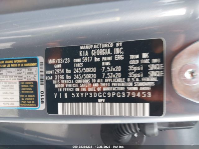 5XYP3DGC9PG379453 KIA Telluride Ex