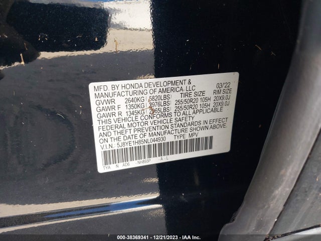 Acura Mdx Advance Package 2022 5J8YE1H85NL044930 Image 9