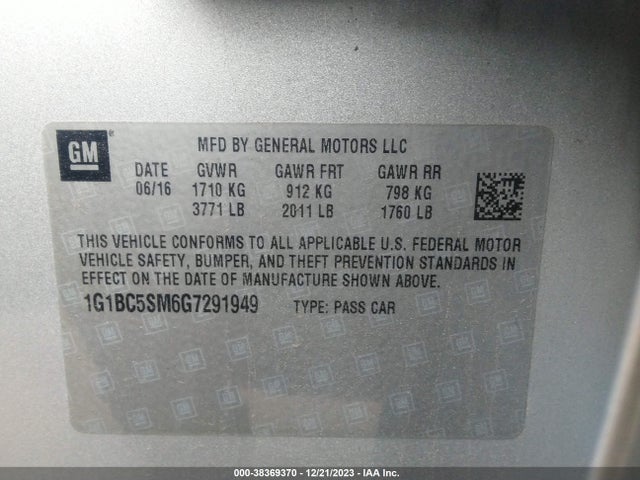 Chevrolet Cruze Ls Auto 2016 1G1BC5SM6G7291949 Image 9