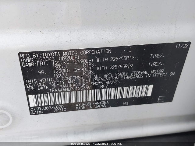 Toyota Venza Nightshade Edition 2023 JTEAAAAH6PJ123359 Image 9