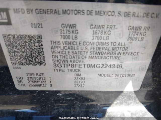 3GTP8FET0MG224349 GMC Sierra 1500 Denali