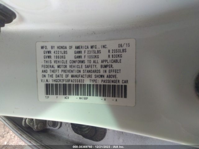 1HGCR2F58FA205832 Honda Accord Sport
