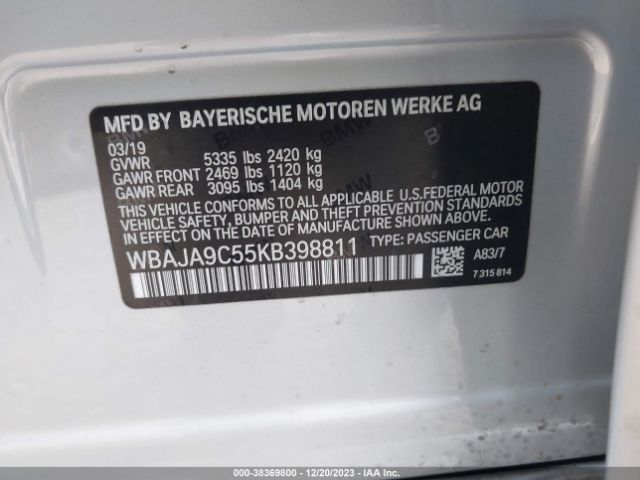 WBAJA9C55KB398811 BMW 530e Iperformance