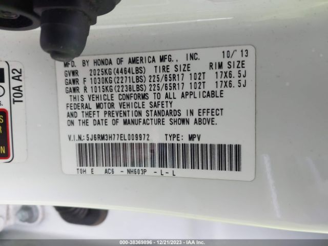 5J6RM3H77EL009972 Honda Cr-v Ex-l