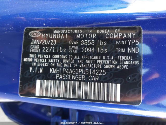KMHLP4AG3PU514225 Hyundai Elantra Limited