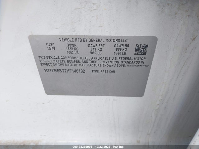 Chevrolet MALIBU LS 2017 1G1ZB5ST2HF146102 Image 9