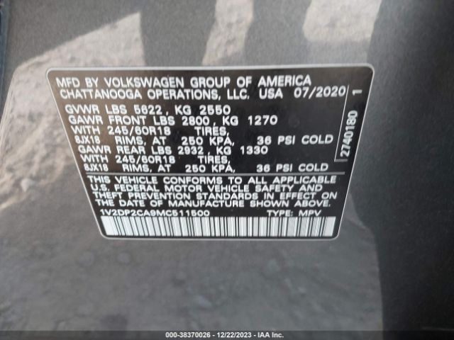 2021 VOLKSWAGEN ATLAS 1V2DP2CA9MC511500 Photo 8