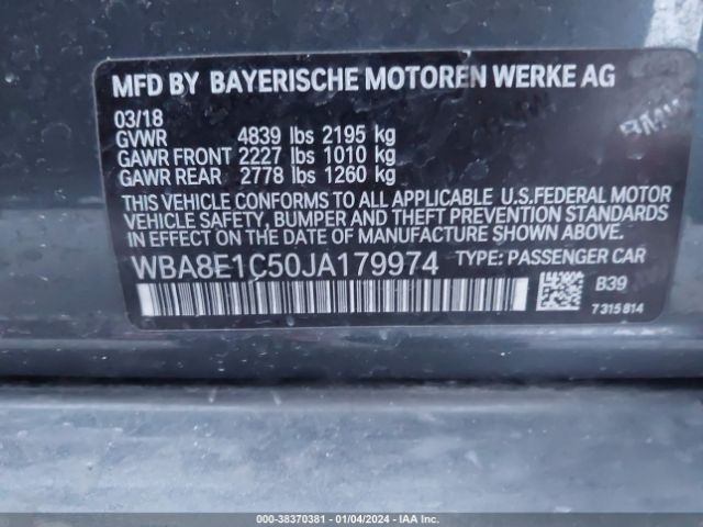 WBA8E1C50JA179974 BMW 330e Iperformance