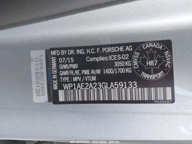 2016 PORSCHE CAYENNE E-HYBRID WP1AE2A23GLA59133 Photo 8