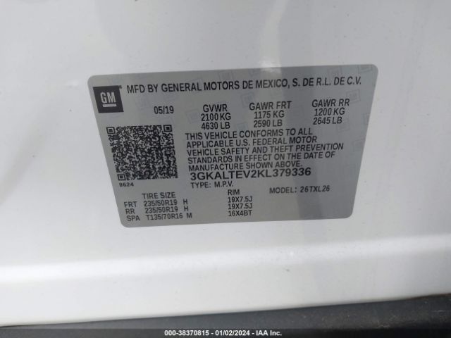 3GKALTEV2KL379336 GMC Terrain Sle