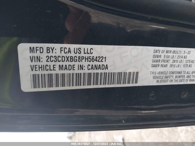 Dodge Charger Sxt 2023 2C3CDXBG8PH564221 Image 9
