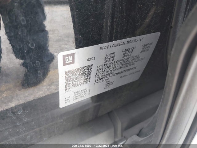 Chevrolet Suburban 2wd Lt 2021 1GNSCCKD9MR288904 Image 9