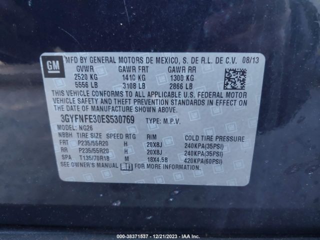 3GYFNFE30ES530769 Cadillac Srx Performance Collection