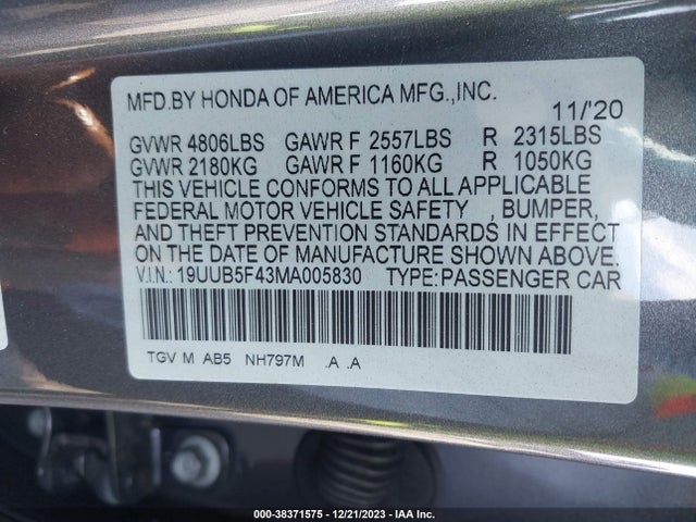 Acura Tlx Technology Package 2021 19UUB5F43MA005830 Image 9