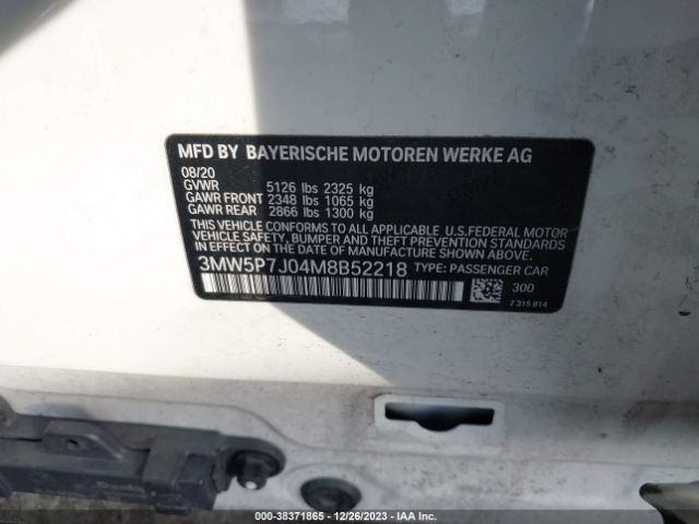 3MW5P7J04M8B52218 BMW 3 Series 330e
