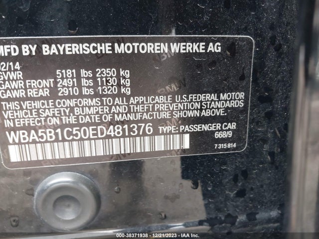 BMW 535i 2014 WBA5B1C50ED481376 Image 9