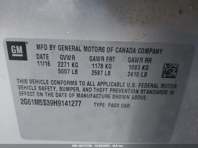Cadillac XTS LUXURY 2017 2G61M5S39H9141277 Image 9