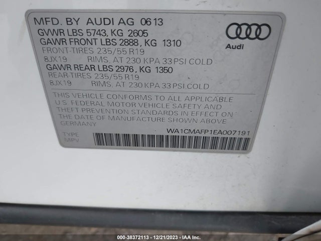 WA1CMAFP1EA007191 Audi Q5 3.0 Tdi Premium Plus