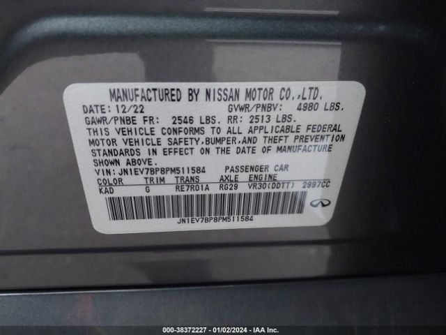 JN1EV7BP8PM511584 Infiniti Q50 LUXE