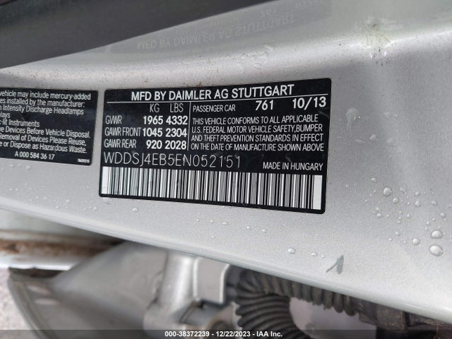 Mercedes-Benz CLA 250 2014 WDDSJ4EB5EN052151 Image 9