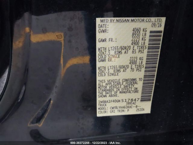 1N6BA1F40GN517847 Nissan Titan Xd Platinum Reserve Diesel