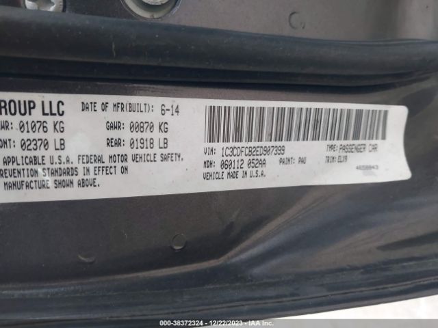 1C3CDFCB2ED907399 Dodge Dart Limited