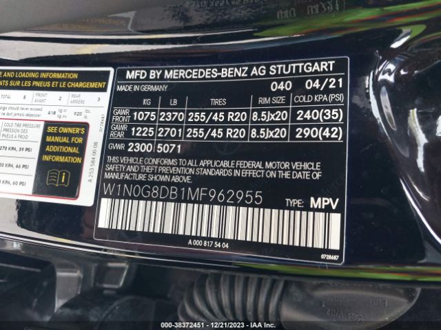 2021 MERCEDES-BENZ GLC 300 W1N0G8DB1MF962955 Photo 8