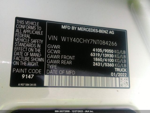 W1Y40CHY7NT084266 Mercedes-Benz Sprinter 2500 High Roof I4