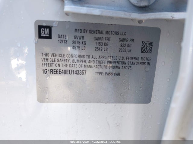 Chevrolet Volt 2014 1G1RE6E40EU143367 Image 9