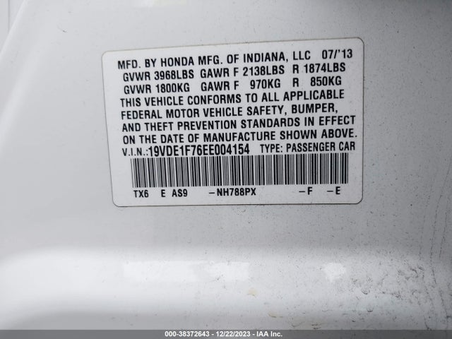 19VDE1F76EE004154 Acura Ilx 2.0l