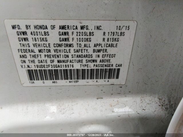19UDE2F30GA019976 Acura Ilx 2.4l/acurawatch Plus Package