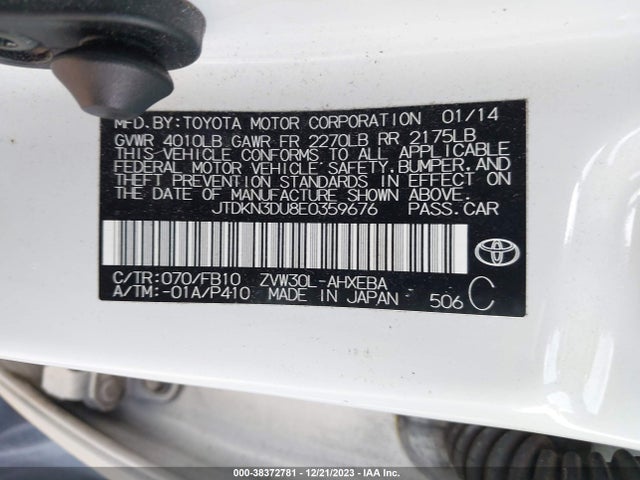 Toyota Prius 2014 JTDKN3DU8E0359676 Image 21