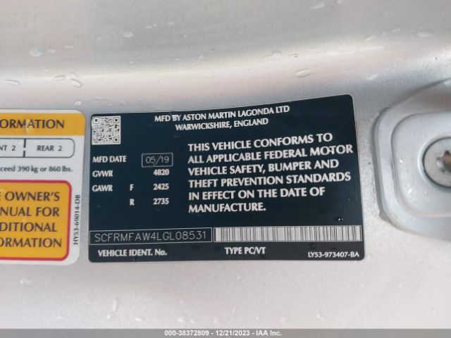2020 ASTON MARTIN DB11 SCFRMFAW4LGL08531 Photo 8