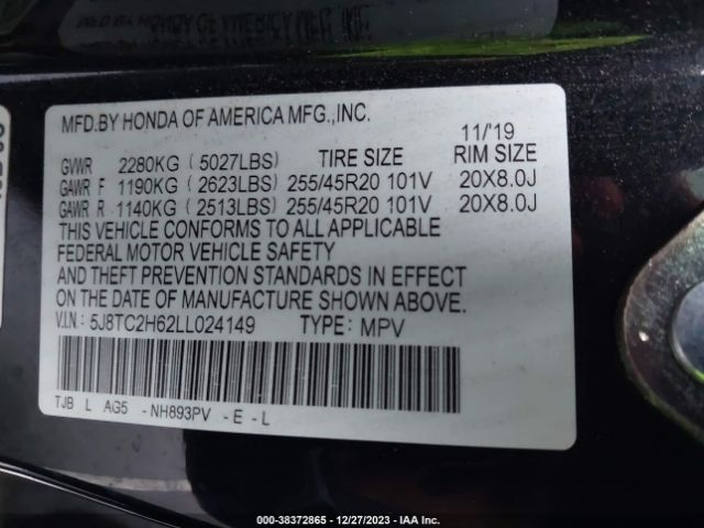 Acura Rdx A-spec Package 2020 5J8TC2H62LL024149 Image 9