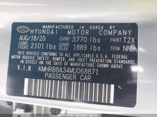 Hyundai Venue Se 2021 KMHRB8A34MU068871 Image 9
