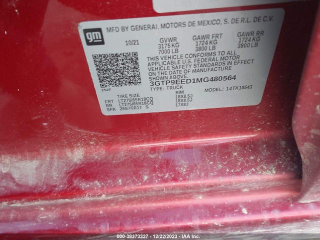 3GTP9EED1MG480564 GMC Sierra 1500 At4