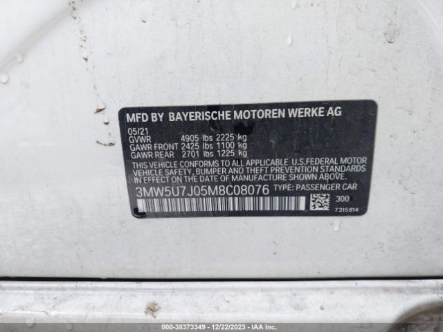 3MW5U7J05M8C08076 BMW 3 Series M340i