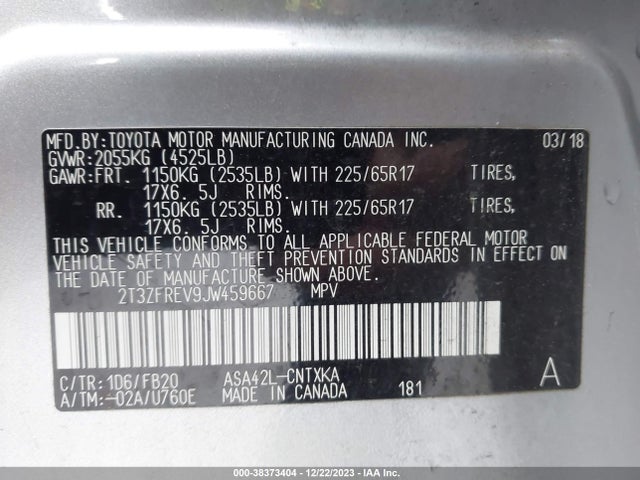 Toyota RAV4 LE 2018 2T3ZFREV9JW459667 Image 9