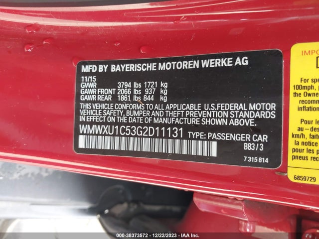2016 MINI HARDTOP WMWXU1C53G2D11131 Photo 8