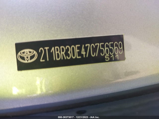 2007 TOYOTA COROLLA S VIN: 2T1BR30E47C756569