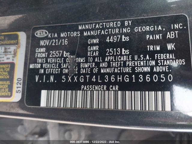 KIA Optima Lx 2017 5XXGT4L36HG136050 Image 9