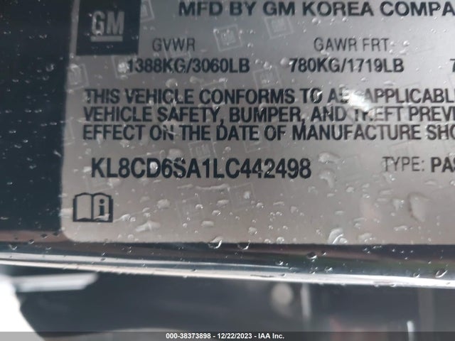 Chevrolet Spark Fwd 1lt Automatic 2020 KL8CD6SA1LC442498 Image 9