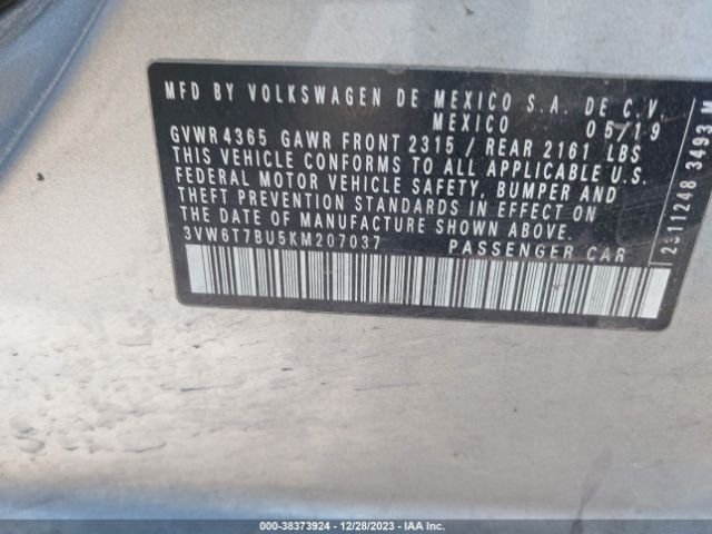 3VW6T7BU5KM207037 Volkswagen Jetta Gli 2.0t 35th Anniversary Edition/2.0t Autobahn/2.0t S
