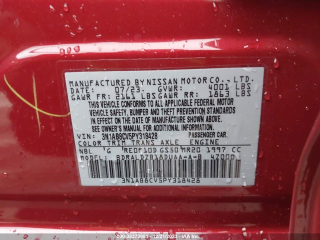 Nissan Sentra Sv Xtronic Cvt 2023 3N1AB8CV5PY318428 Image 9