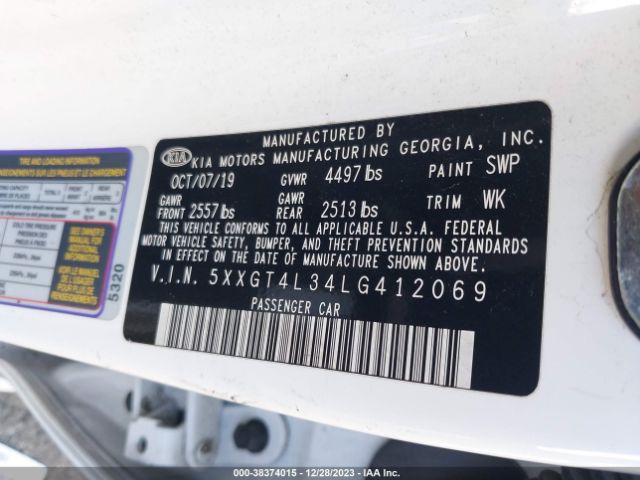 5XXGT4L34LG412069 KIA Optima S