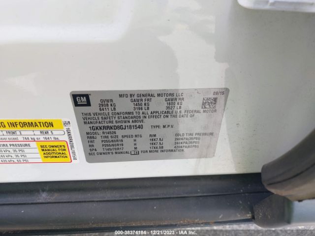1GKKRRKD8GJ181540 GMC Acadia Slt-1