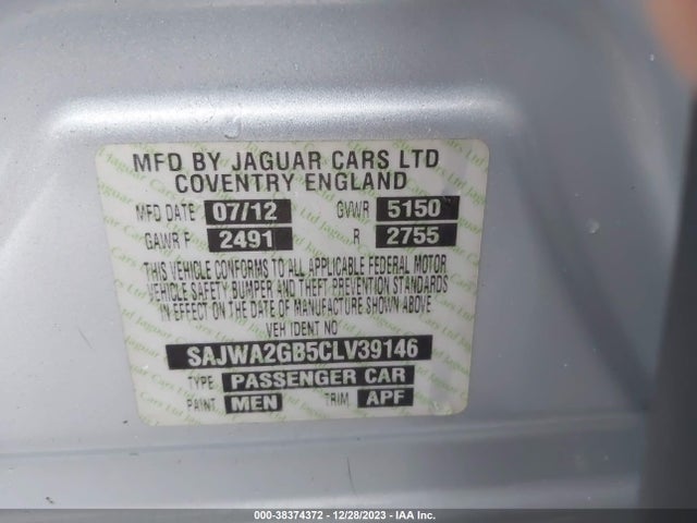 2012 JAGUAR XJ SAJWA2GB5CLV39146 Photo 8