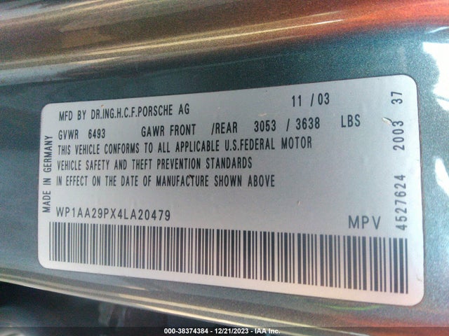 2004 PORSCHE CAYENNE WP1AA29PX4LA20479 Photo 8