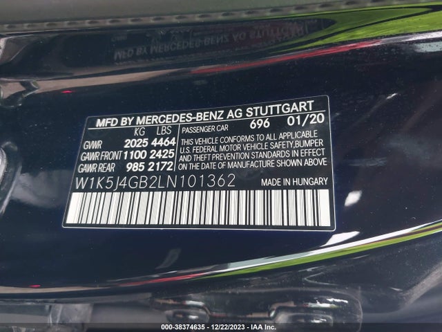 W1K5J4GB2LN101362 Mercedes-Benz CLA 250